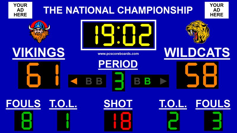 Basketball Scoreboard Software - Pro v3 - Turn Your TV Into A